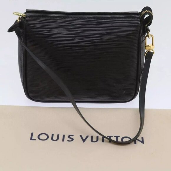 LOUIS VUITTON Epi Trousse Makeup Pouch SPO Black LV Auth am5671A - Picture 1 of 16
